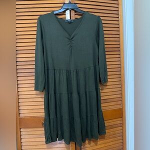 Vibe Dark Green Long Sleeve Dress SIZE 1XL Rayon/Spandex